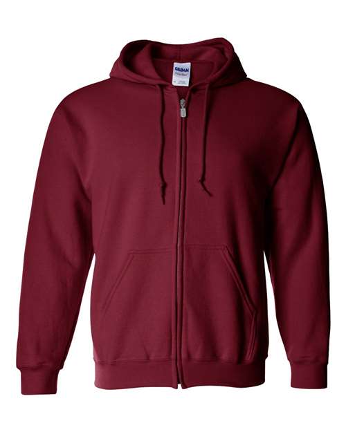 Gildan Heavy Blend™ Full-Zip Hooded Sweatshirt 18600 Cardinal Red Custom Embroidered Business Logo