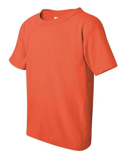 Gildan Heavy Cotton™ Youth T-Shirt 5000B Coral Silk Custom Embroidered Business Logo