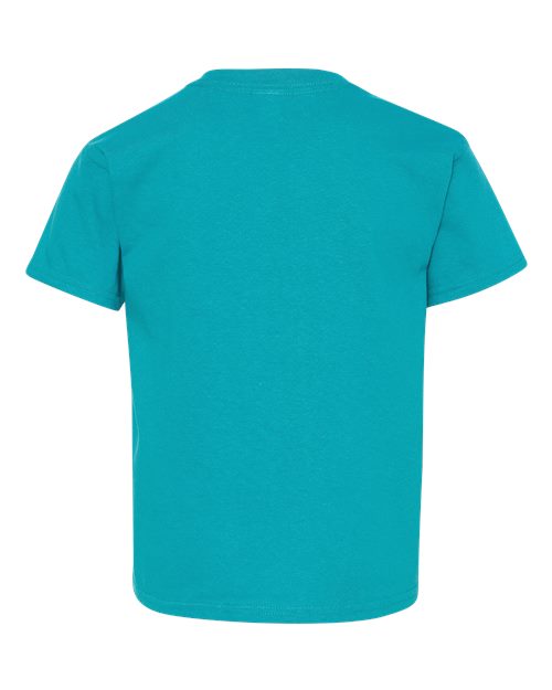 Gildan Heavy Cotton™ Youth T-Shirt 5000B Tropical Blue Custom Embroidered Business Logo