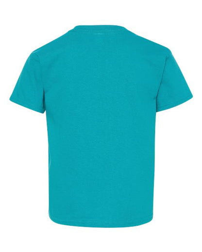 Gildan Heavy Cotton™ Youth T-Shirt 5000B Tropical Blue Custom Embroidered Business Logo
