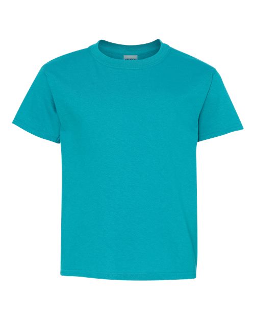 Gildan Heavy Cotton™ Youth T-Shirt 5000B Tropical Blue Custom Embroidered Business Logo