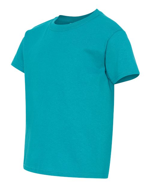 Gildan Heavy Cotton™ Youth T-Shirt 5000B Tropical Blue Custom Embroidered Business Logo