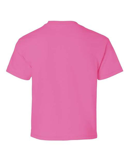 Gildan Ultra Cotton® Youth T-Shirt 2000B Safety Pink Custom Embroidered Business Logo