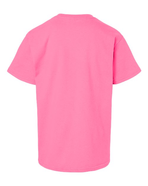 Gildan Ultra Cotton® Youth T-Shirt 2000B Safety Orange Custom Embroidered Business Logo