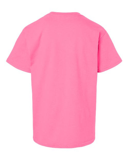 Gildan Ultra Cotton® Youth T-Shirt 2000B Safety Orange Custom Embroidered Business Logo