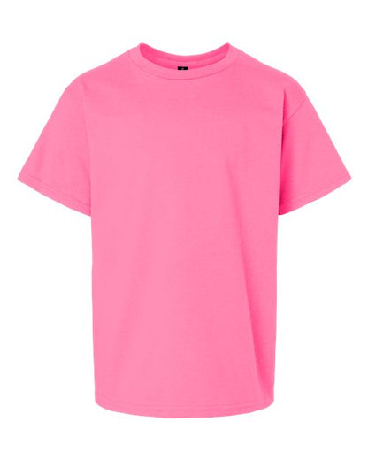 Gildan Ultra Cotton® Youth T-Shirt 2000B Safety Orange Custom Embroidered Business Logo
