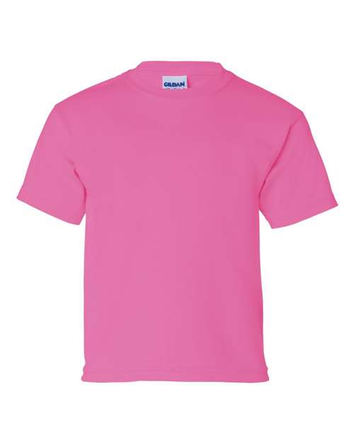 Gildan Ultra Cotton® Youth T-Shirt 2000B Safety Pink Custom Embroidered Business Logo