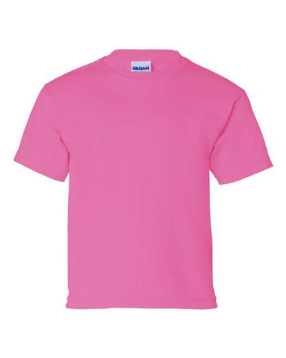 Gildan Ultra Cotton® Youth T-Shirt 2000B Safety Pink Custom Embroidered Business Logo