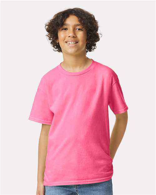 Custom Embroidered  Gildan Ultra Cotton® Youth T-Shirt 2000B Safety Pink