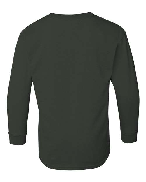 Gildan Heavy Cotton™ Youth Long Sleeve T-Shirt 5400B Custom Embroidered Business Logo