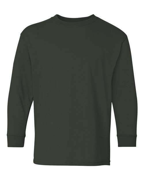 Gildan Heavy Cotton™ Youth Long Sleeve T-Shirt 5400B Custom Embroidered Business Logo