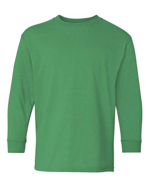 Gildan Heavy Cotton™ Youth Long Sleeve T-Shirt 5400B Custom Embroidered Business Logo