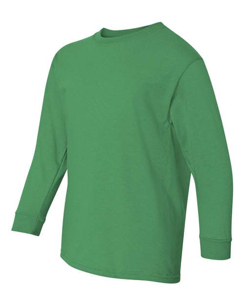 Gildan Heavy Cotton™ Youth Long Sleeve T-Shirt 5400B Custom Embroidered Business Logo