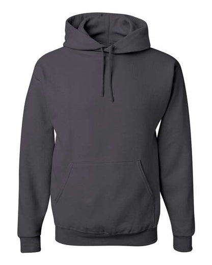 JERZEES NuBlend® Hooded Sweatshirt 996MR Charcoal Grey Custom Embroidered Business Logo