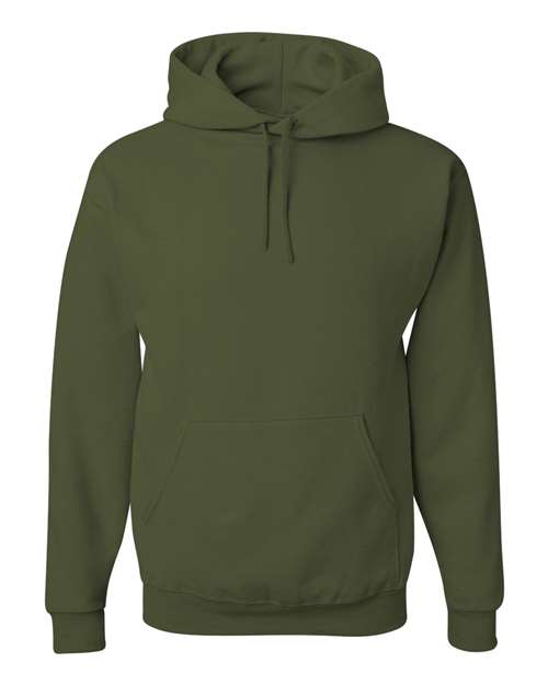 JERZEES NuBlend® Hooded Sweatshirt 996MR Military Green Custom Embroidered Business Logo