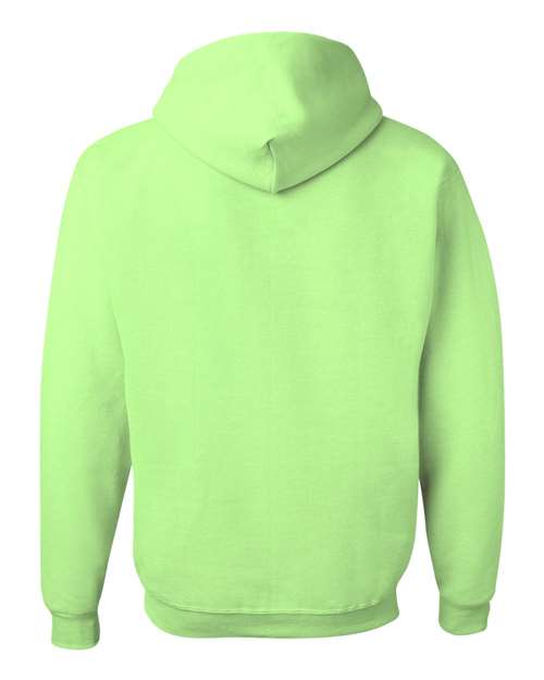 JERZEES NuBlend® Hooded Sweatshirt 996MR Neon Green Custom Embroidered Business Logo