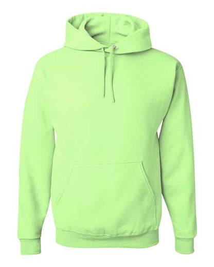 JERZEES NuBlend® Hooded Sweatshirt 996MR Neon Green Custom Embroidered Business Logo