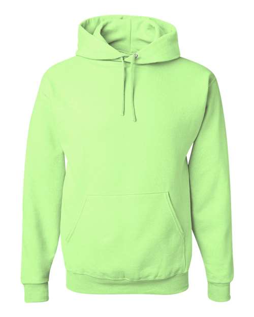 JERZEES NuBlend® Hooded Sweatshirt 996MR Neon Green Custom Embroidered Business Logo