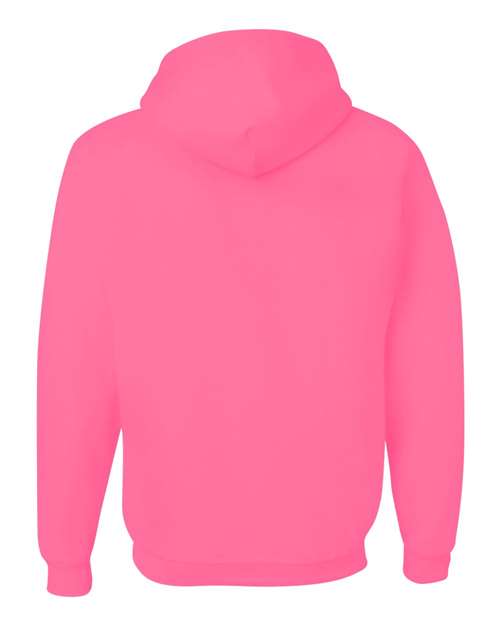 JERZEES NuBlend® Hooded Sweatshirt 996MR Neon Green Custom Embroidered Business Logo