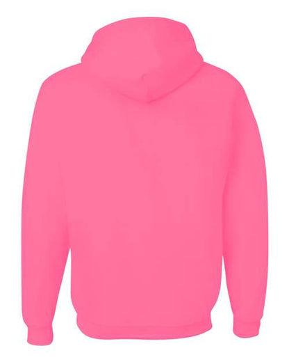 JERZEES NuBlend® Hooded Sweatshirt 996MR Neon Green Custom Embroidered Business Logo