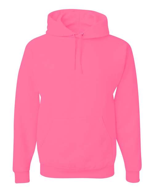 JERZEES NuBlend® Hooded Sweatshirt 996MR Neon Pink Custom Embroidered Business Logo