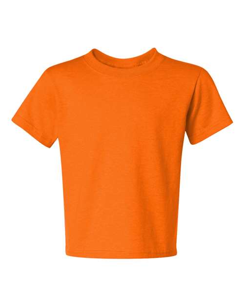 JERZEES Dri-Power® Youth 50/50 T-Shirt 29BR Safety Orange Custom Embroidered Business Logo
