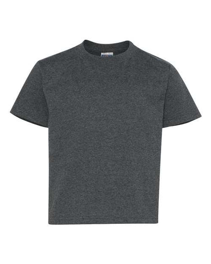JERZEES Dri-Power® Youth 50/50 T-Shirt 29BR Black Heather Custom Embroidered Business Logo