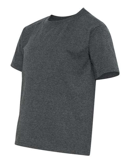 JERZEES Dri-Power® Youth 50/50 T-Shirt 29BR Black Heather Custom Embroidered Business Logo