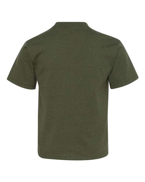 JERZEES Dri-Power® Youth 50/50 T-Shirt 29BR Maroon Custom Embroidered Business Logo