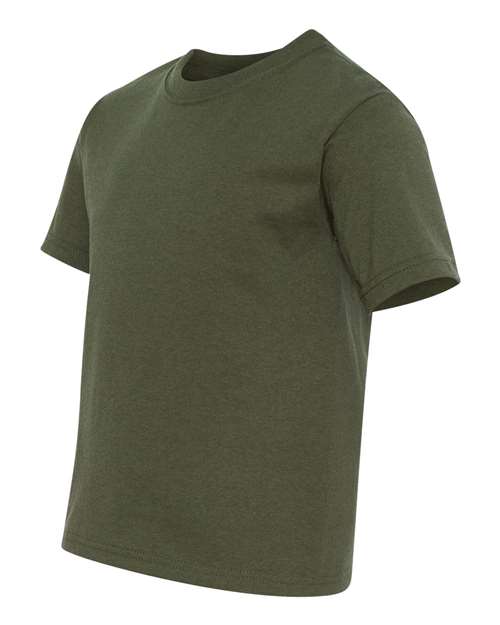 JERZEES Dri-Power® Youth 50/50 T-Shirt 29BR Maroon Custom Embroidered Business Logo