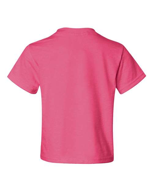 JERZEES Dri-Power® Youth 50/50 T-Shirt 29BR Neon Green Custom Embroidered Business Logo