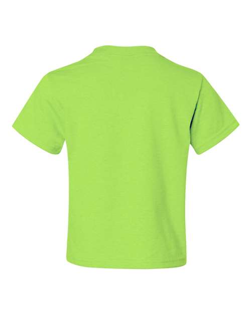 JERZEES Dri-Power® Youth 50/50 T-Shirt 29BR Neon Green Custom Embroidered Business Logo