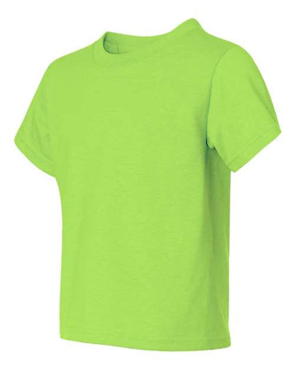JERZEES Dri-Power® Youth 50/50 T-Shirt 29BR Neon Green Custom Embroidered Business Logo