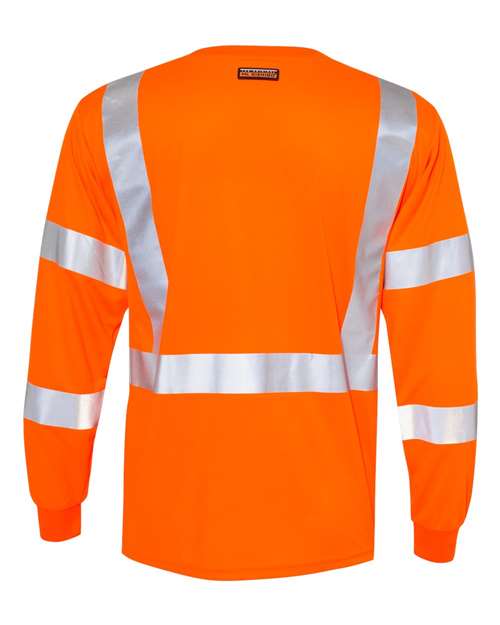 Custom EmbroideredKishigo Unisex Long Sleeve Class 3 T-Shirt 2730 Orange