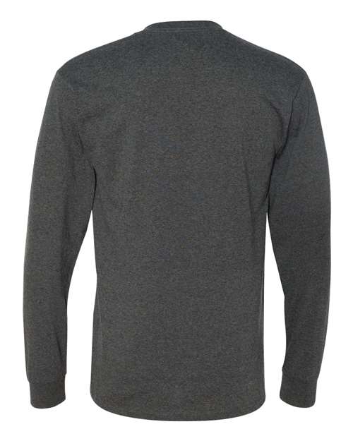 JERZEES Dri-Power® Long Sleeve 50/50 T-Shirt 29LSR Black Heather Custom Embroidered Business Logo