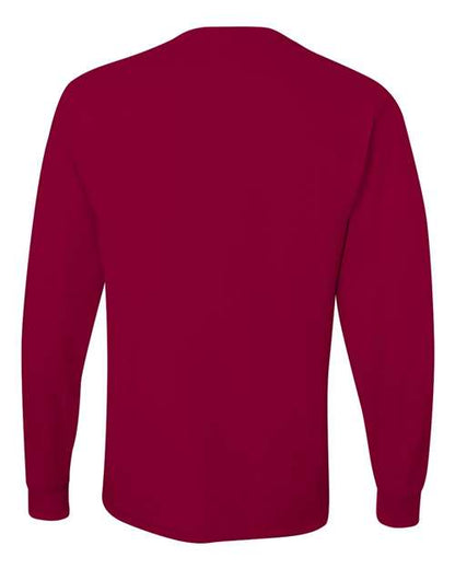 JERZEES Dri-Power® Long Sleeve 50/50 T-Shirt 29LSR Cardinal Custom Embroidered Business Logo