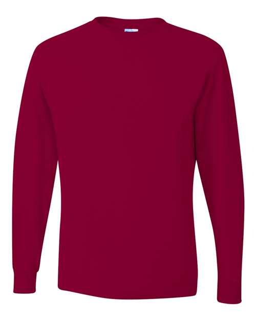 JERZEES Dri-Power® Long Sleeve 50/50 T-Shirt 29LSR Cardinal Custom Embroidered Business Logo