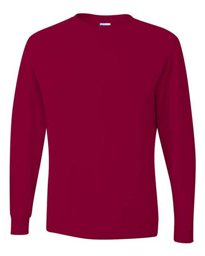 JERZEES Dri-Power® Long Sleeve 50/50 T-Shirt 29LSR Cardinal Custom Embroidered Business Logo