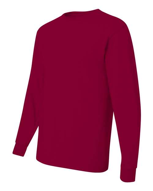 JERZEES Dri-Power® Long Sleeve 50/50 T-Shirt 29LSR Cardinal Custom Embroidered Business Logo