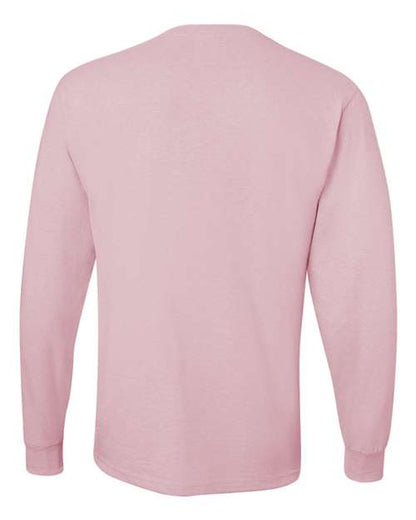 JERZEES Dri-Power® Long Sleeve 50/50 T-Shirt 29LSR Classic Pink Custom Embroidered Business Logo