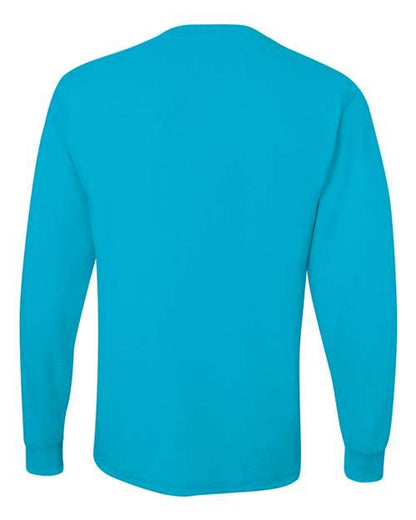 JERZEES Dri-Power® Long Sleeve 50/50 T-Shirt 29LSR California Blue Custom Embroidered Business Logo