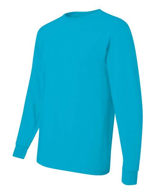 JERZEES Dri-Power® Long Sleeve 50/50 T-Shirt 29LSR California Blue Custom Embroidered Business Logo