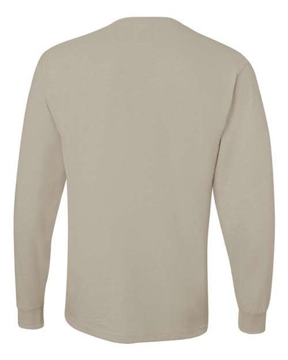 JERZEES Dri-Power® Long Sleeve 50/50 T-Shirt 29LSR Safety Orange Custom Embroidered Business Logo