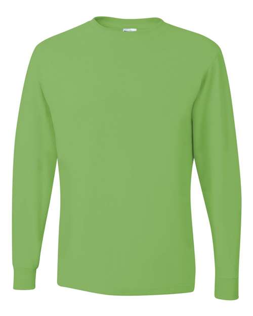 JERZEES Dri-Power® Long Sleeve 50/50 T-Shirt 29LSR Kiwi Custom Embroidered Business Logo