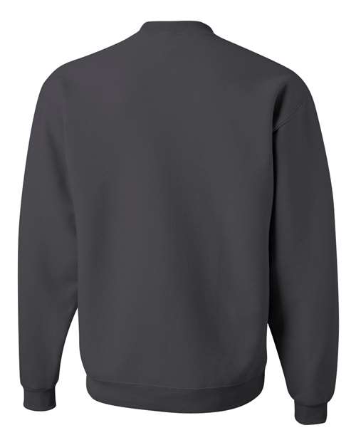 JERZEES NuBlend® Crewneck Sweatshirt 562MR Charcoal Grey Custom Embroidered Business Logo