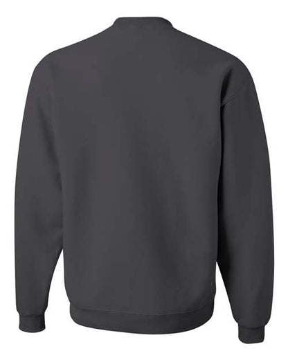 JERZEES NuBlend® Crewneck Sweatshirt 562MR Charcoal Grey Custom Embroidered Business Logo