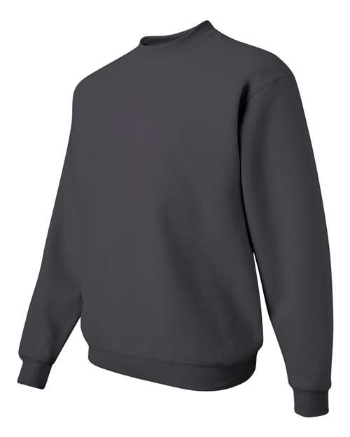 JERZEES NuBlend® Crewneck Sweatshirt 562MR Charcoal Grey Custom Embroidered Business Logo