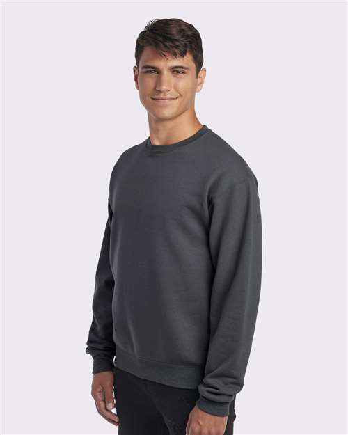 JERZEES NuBlend® Crewneck Sweatshirt 562MR Charcoal Grey Custom Embroidered Business Logo