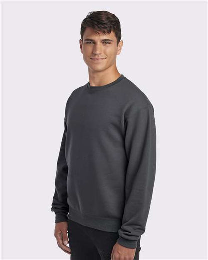 JERZEES NuBlend® Crewneck Sweatshirt 562MR Charcoal Grey Custom Embroidered Business Logo