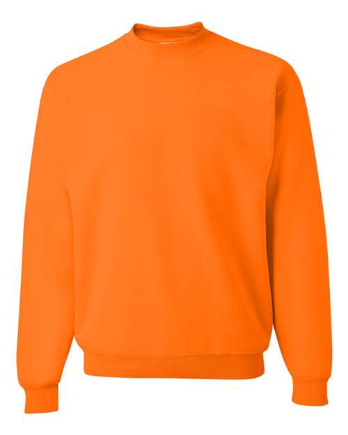 JERZEES NuBlend® Crewneck Sweatshirt 562MR Safety Orange Custom Embroidered Business Logo